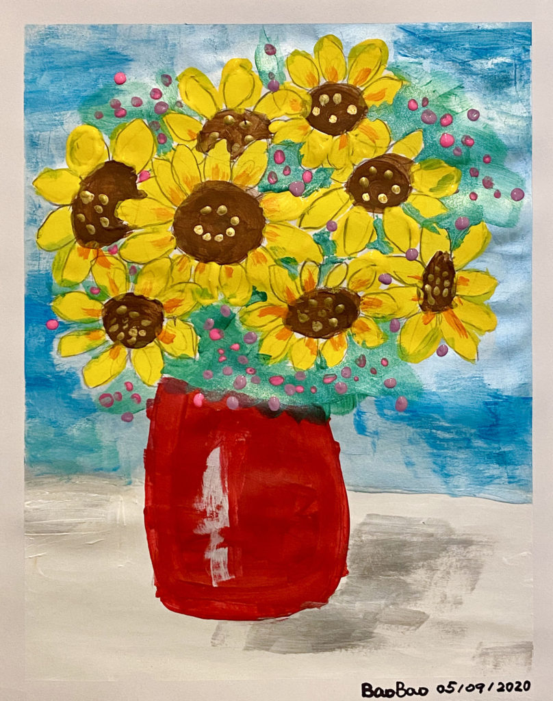 Illustration of Mothers Day Sunflower